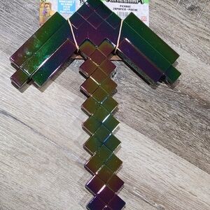 Minecraft 15 Anniversary Rainbow Pixelated Pickaxe Decor Easter Basket Filler